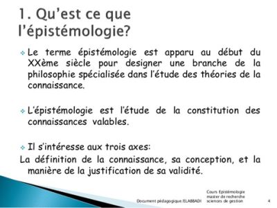 Epistémologie